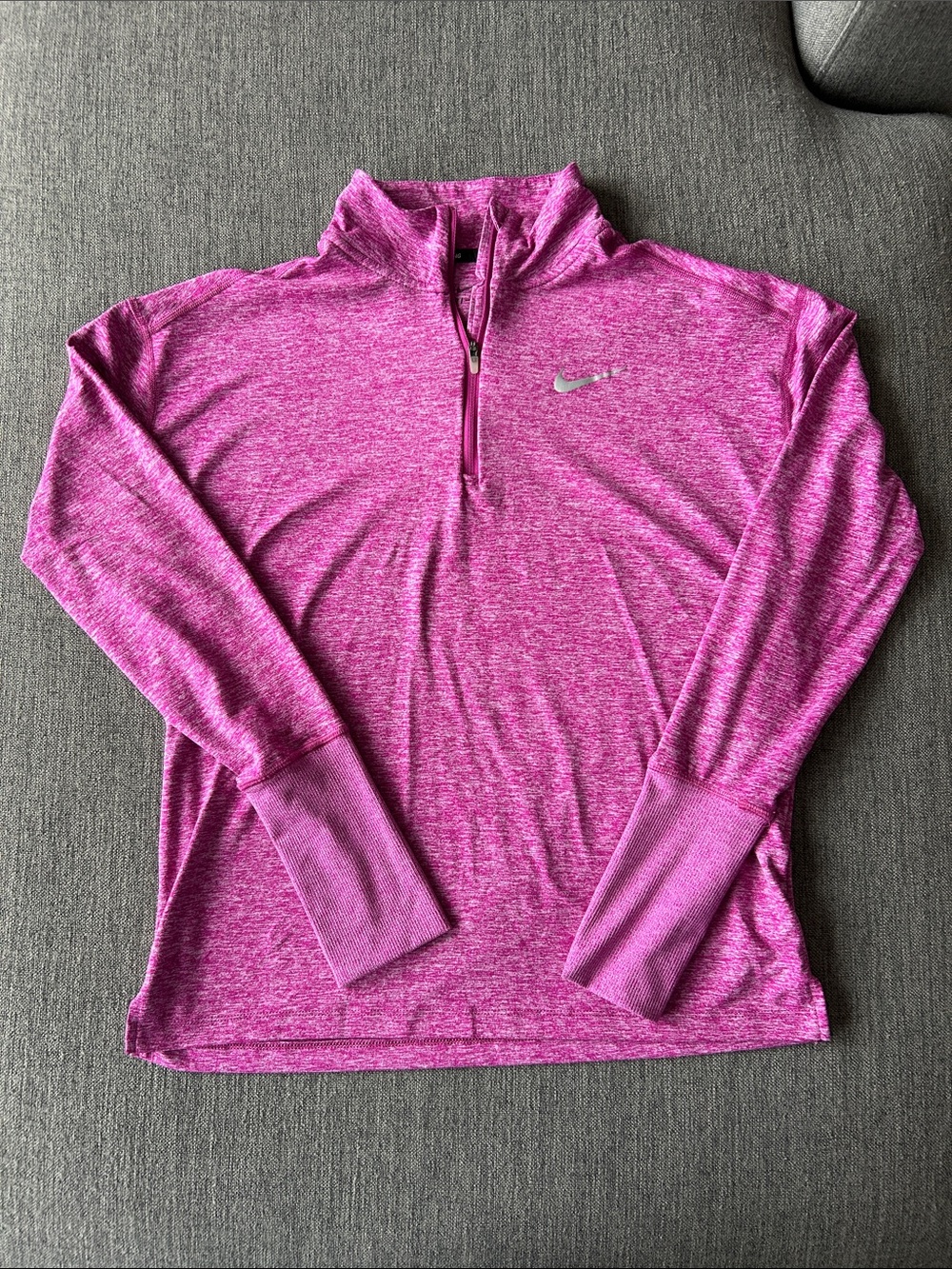 Nike Heather Magenta 1/4 Zip Dri Fit Performance Pullover